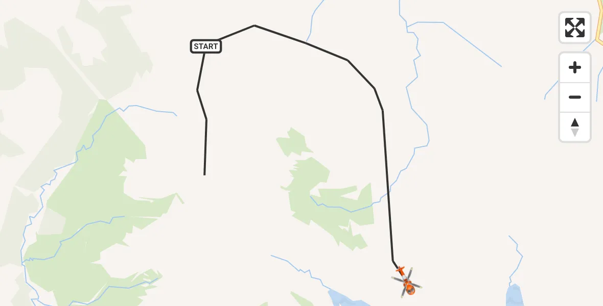 Flight path map showing Coastguard Helicopter route from Crossal to Crossal