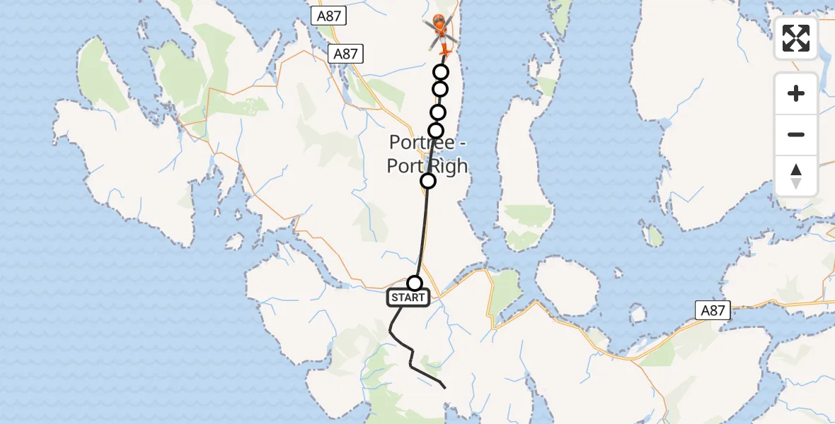 Routekaart van de vlucht: Coastguard Helicopter to Loch Leathan