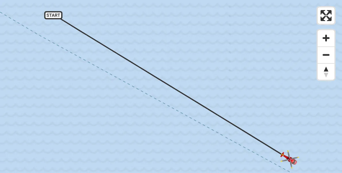 Flight path map showing Air Ambulance Helicopter route from Inner Seas to Inner Seas