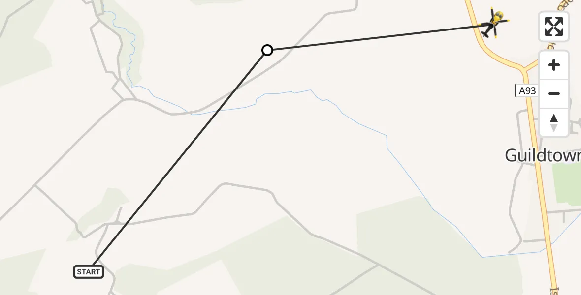 Routekaart van de vlucht: Police Helicopter to Guildtown, Main Street