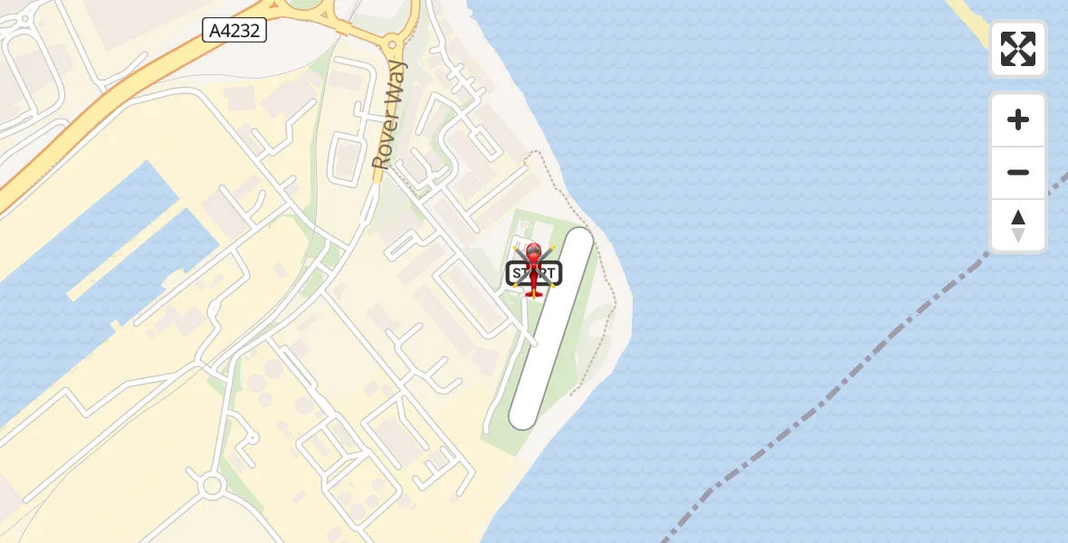 Routekaart van de vlucht: Air Ambulance Helicopter to Cardiff Heliport