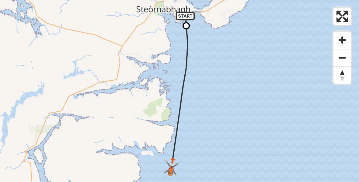 Routekaart van de vlucht: Coastguard Helicopter to Inner Seas
