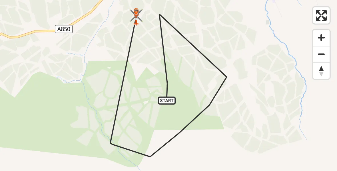 Flight path map showing Coastguard Helicopter route from Edinbane - An t-Aodann Bàn to Edinbane - An t-Aodann Bàn