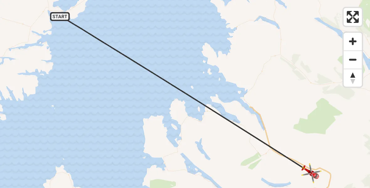 Routekaart van de vlucht: Air Ambulance Helicopter to Inner Seas