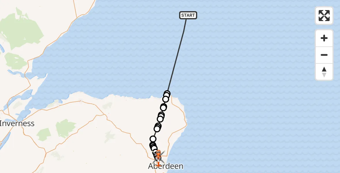 Routekaart van de vlucht: Coastguard Helicopter to Aberdeen International Airport
