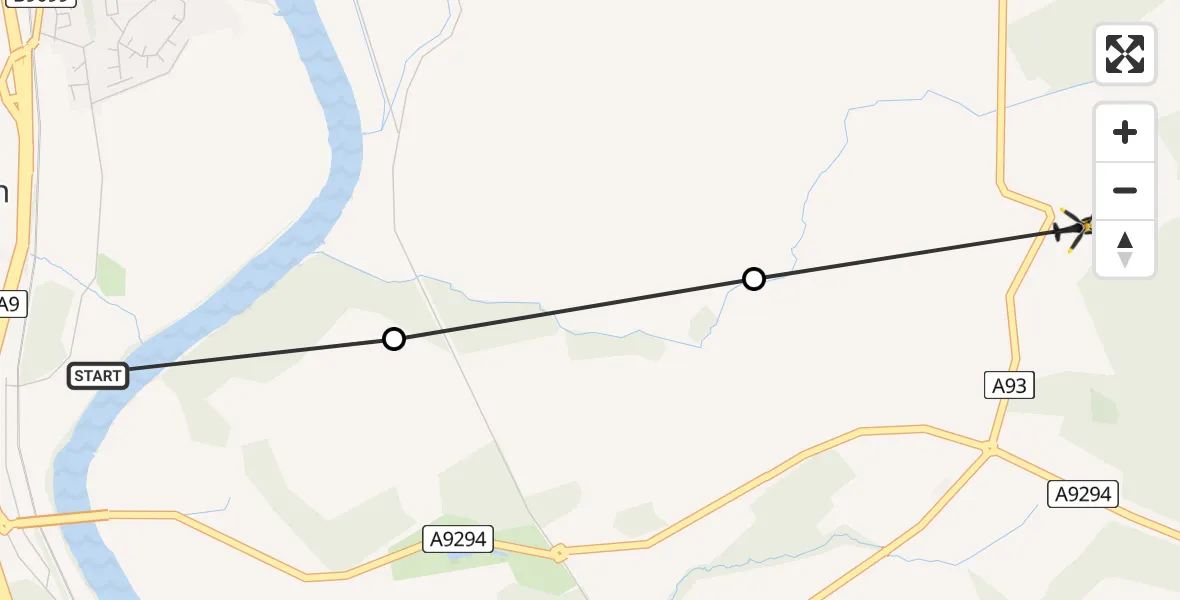 Routekaart van de vlucht: Police Helicopter to Scone, Isla Road