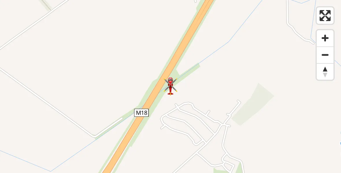 Flight path map showing Air Ambulance Helicopter route from Old Cantley to Old Cantley