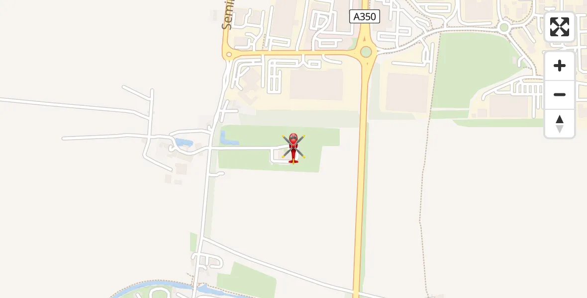 Flight path map showing Air Ambulance Helicopter route from Wiltshire Air Ambulance to Wiltshire Air Ambulance