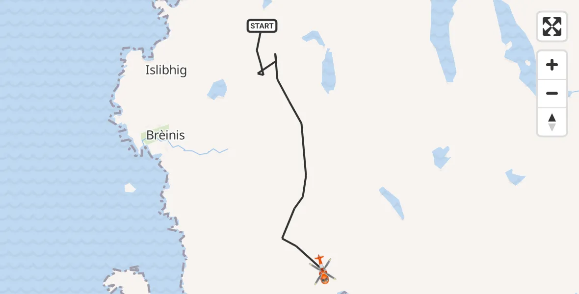 Routekaart van de vlucht: Coastguard Helicopter to Mangurstadh