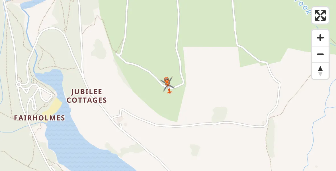 Flight path map showing Coastguard Helicopter route from High Peak to High Peak