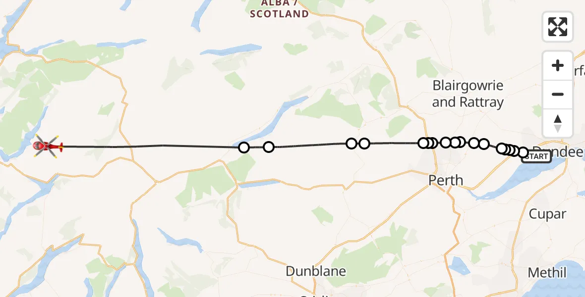 Routekaart van de vlucht: Air Ambulance Helicopter to Morenish, Waterside