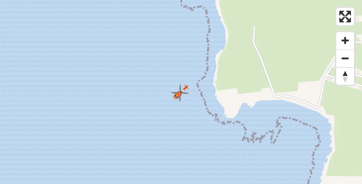 Flight path map showing Coastguard Helicopter route from Inner Seas to Inner Seas