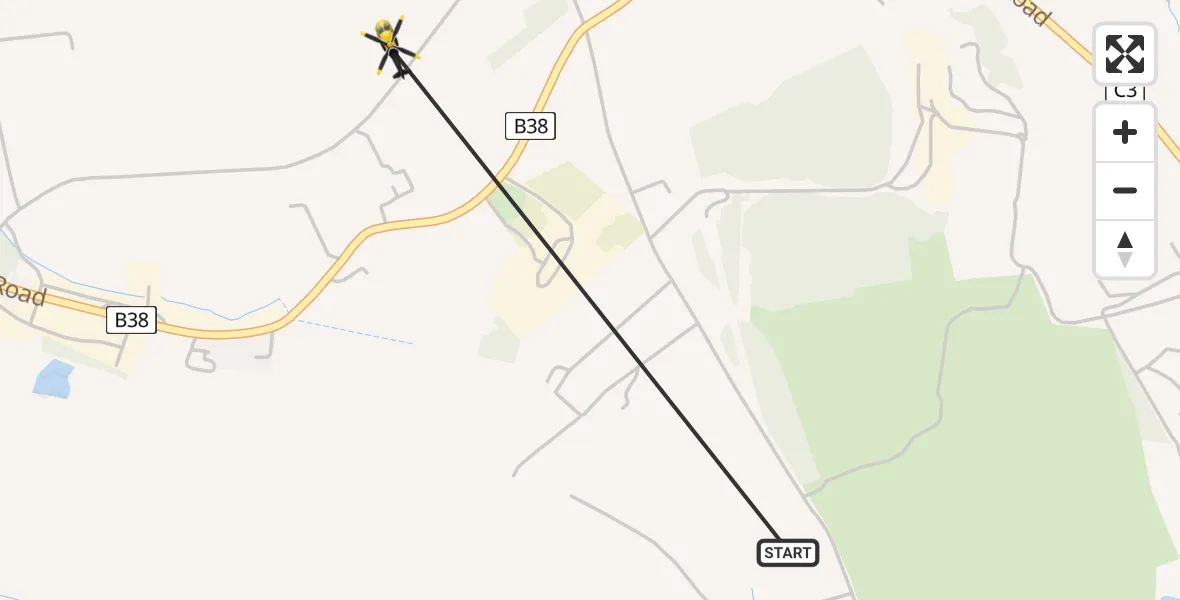 Flight path map showing Police Helicopter route from Lisburn to Lisburn