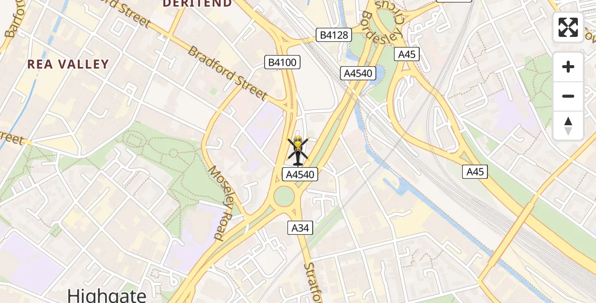 Routekaart van de vlucht: Police Helicopter to Sparkbrook