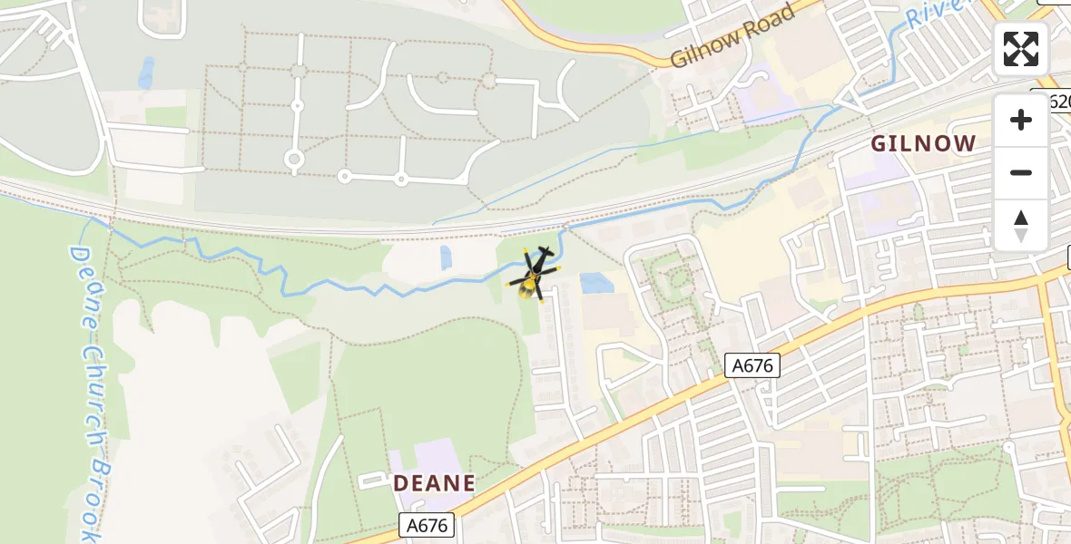 Routekaart van de vlucht: Police Helicopter to Bolton, Callis Road