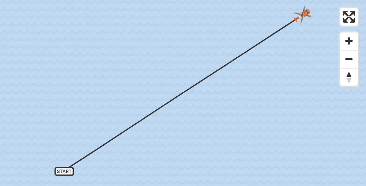 Routekaart van de vlucht: Coastguard Helicopter to North Atlantic Ocean