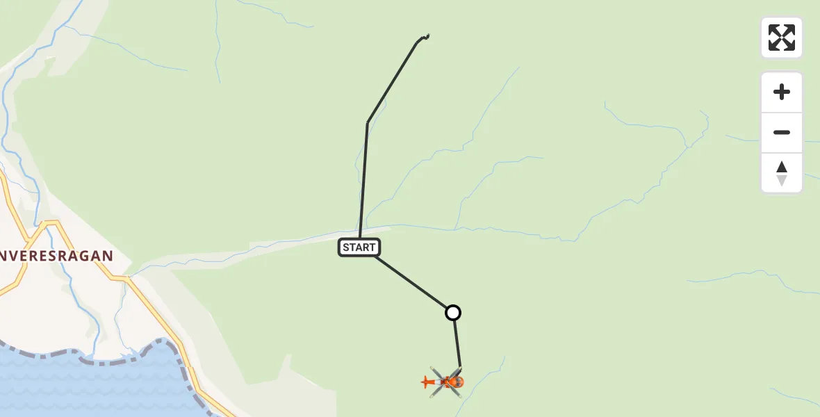 Routekaart van de vlucht: Coastguard Helicopter to Bonawe