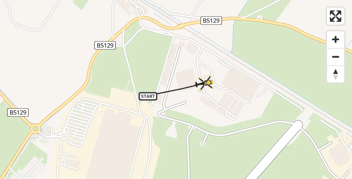 Flight path map showing Police Helicopter route from Hawarden Airport to Hawarden Airport