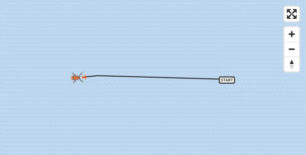 Flight path map showing Coastguard Helicopter route from Irish Sea to Irish Sea