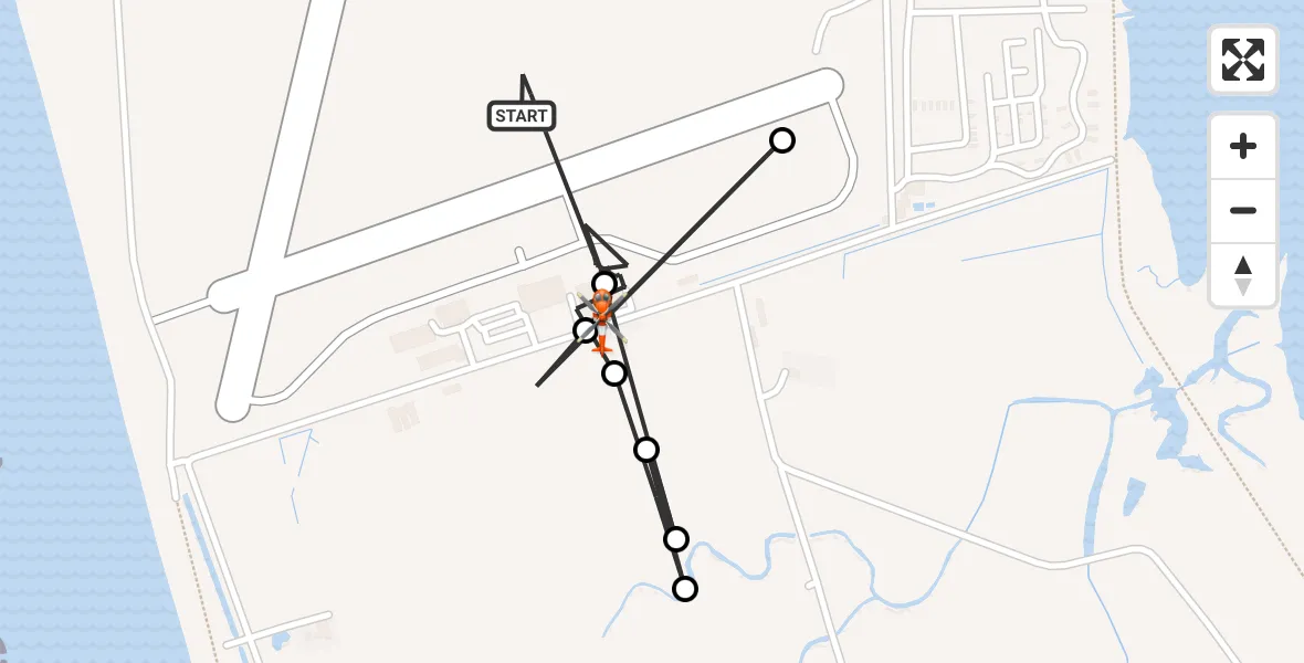 Flight path map showing Coastguard Helicopter route from Caernarfon Airport to Dinas Dinlle