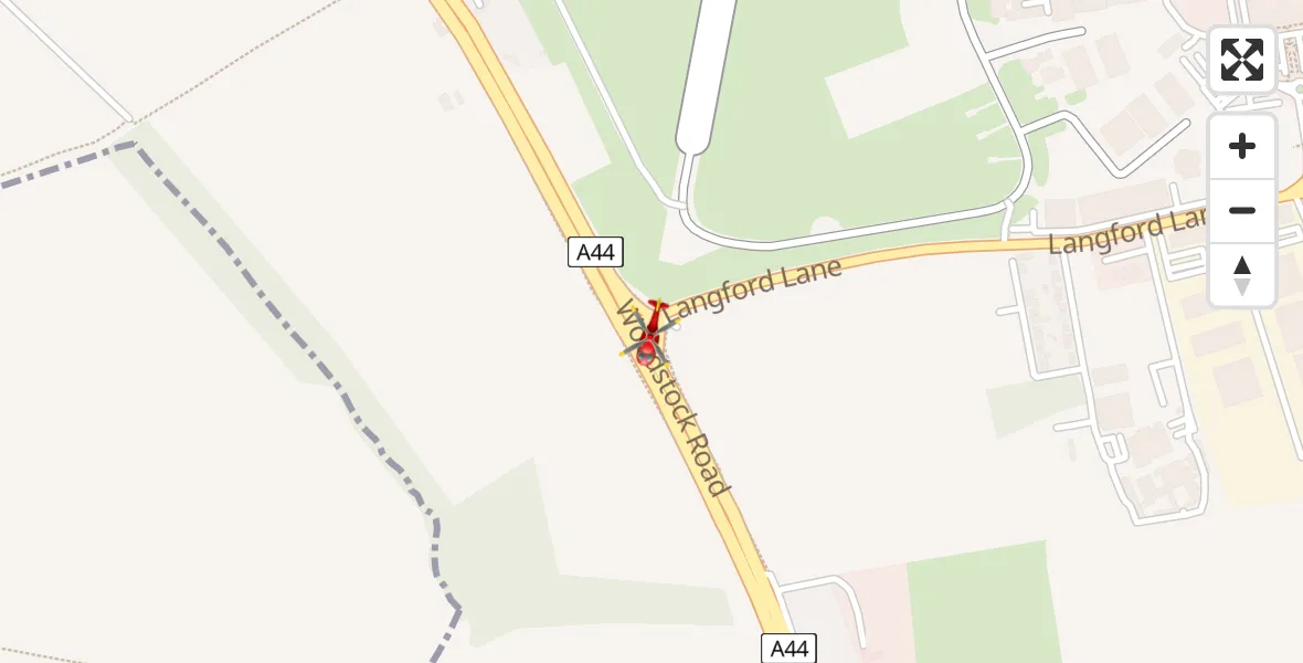 Routekaart van de vlucht: Air Ambulance Helicopter to London Oxford Airport, Langford Lane