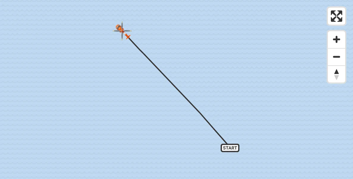 Flight path map showing Coastguard Helicopter route from North Sea to North Sea