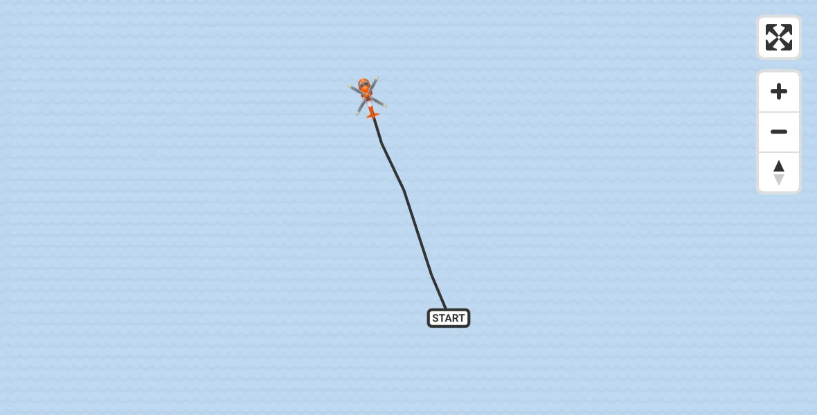 Flight path map showing Coastguard Helicopter route from Inner Seas to Inner Seas
