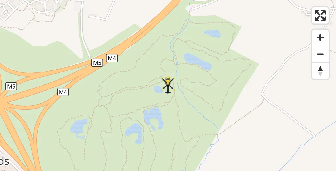 Routekaart van de vlucht: Police Helicopter to Bradley Stoke