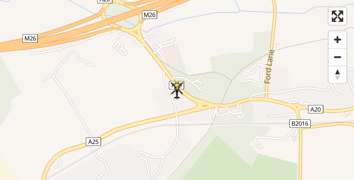 Routekaart van de vlucht: Police Helicopter to St Mary's Platt, London Road