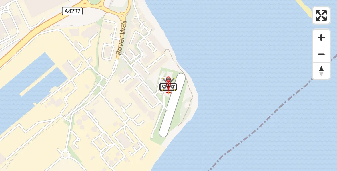 Routekaart van de vlucht: Air Ambulance Helicopter to Cardiff Heliport