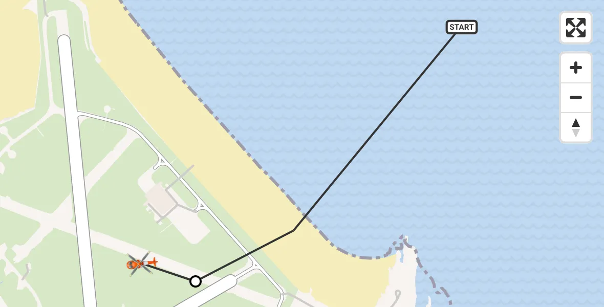 Flight path map showing Coastguard Helicopter route from Mealabost to Stornoway Airport
