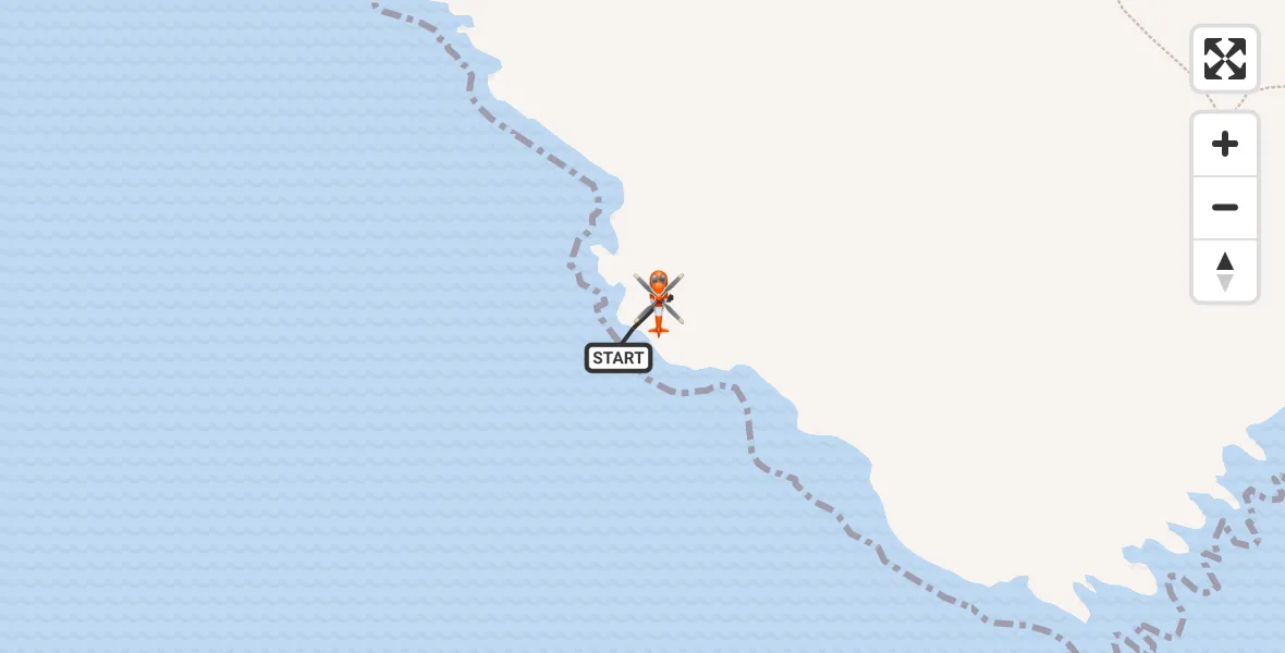 Flight path map showing Coastguard Helicopter route from Inner Seas to Inner Seas