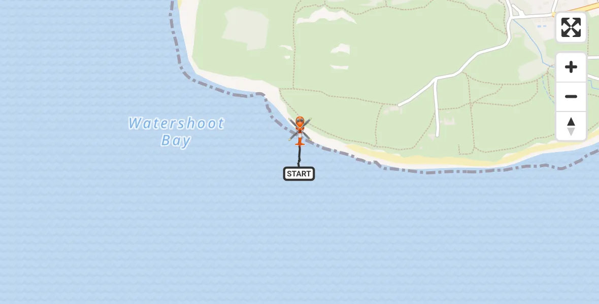 Flight path map showing Coastguard Helicopter route from Niton to Niton
