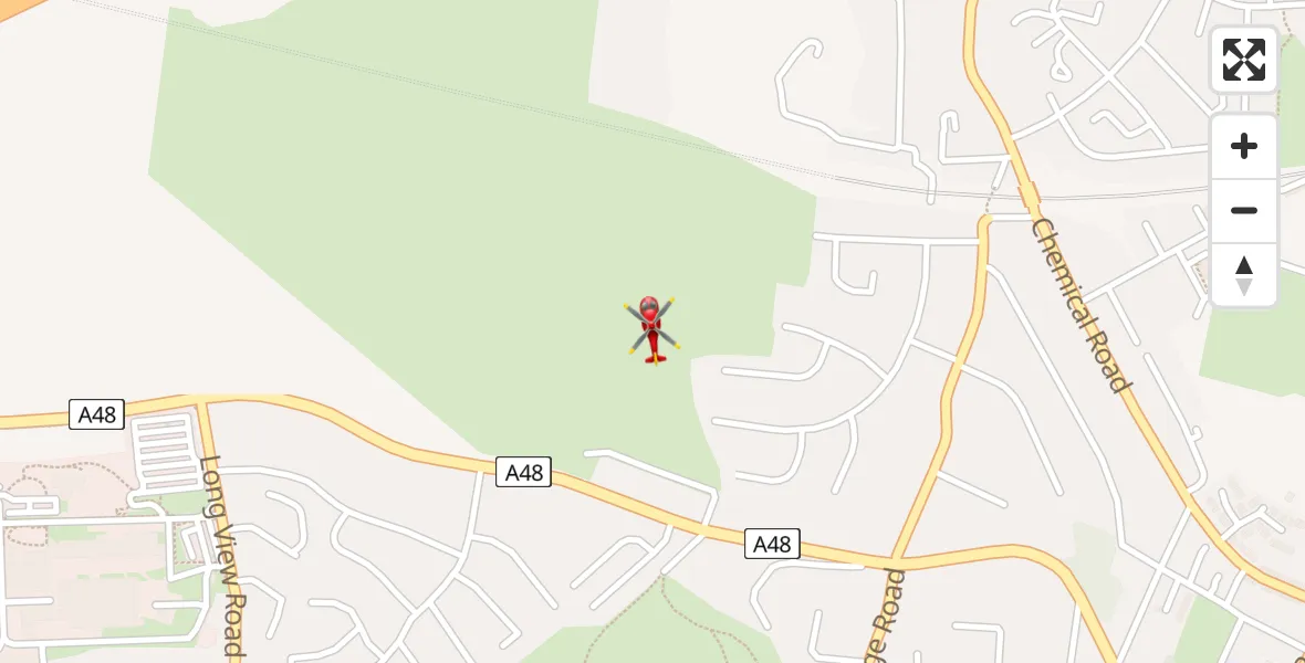 Routekaart van de vlucht: Air Ambulance Helicopter to Swansea, Clasemont Road