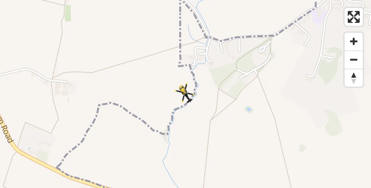 Flight path map showing Police Helicopter route from Berkswell to Berkswell