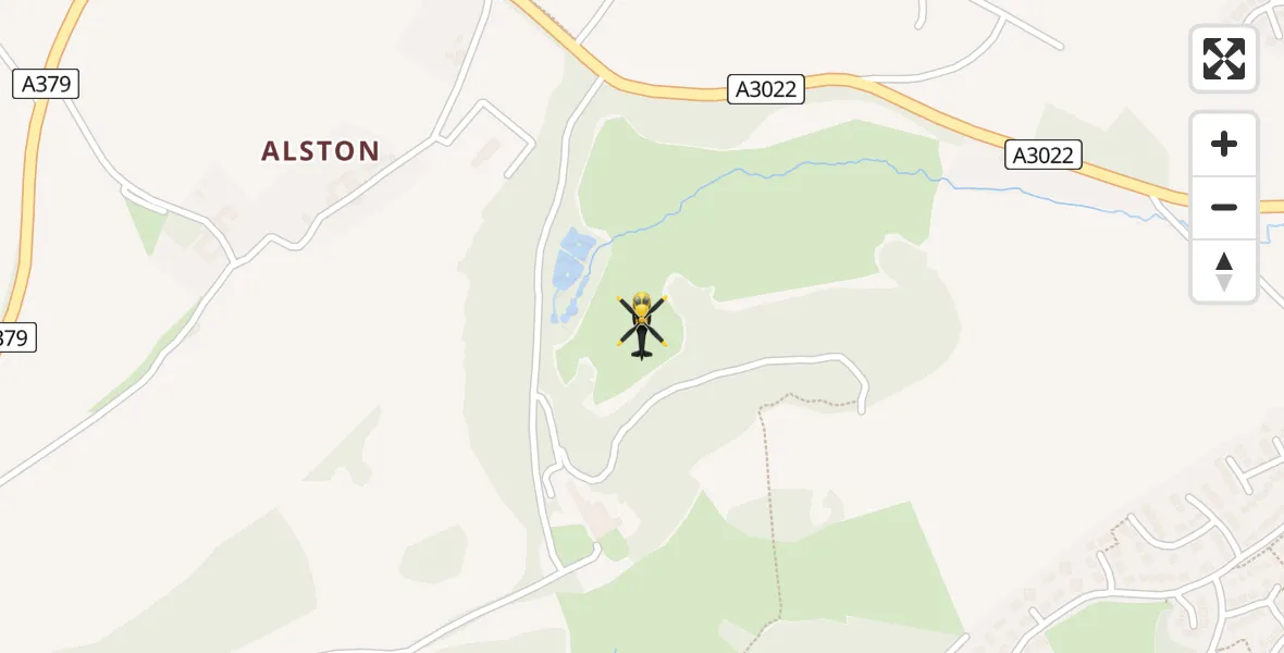 Routekaart van de vlucht: Police Helicopter to Churston Ferrers, New Road