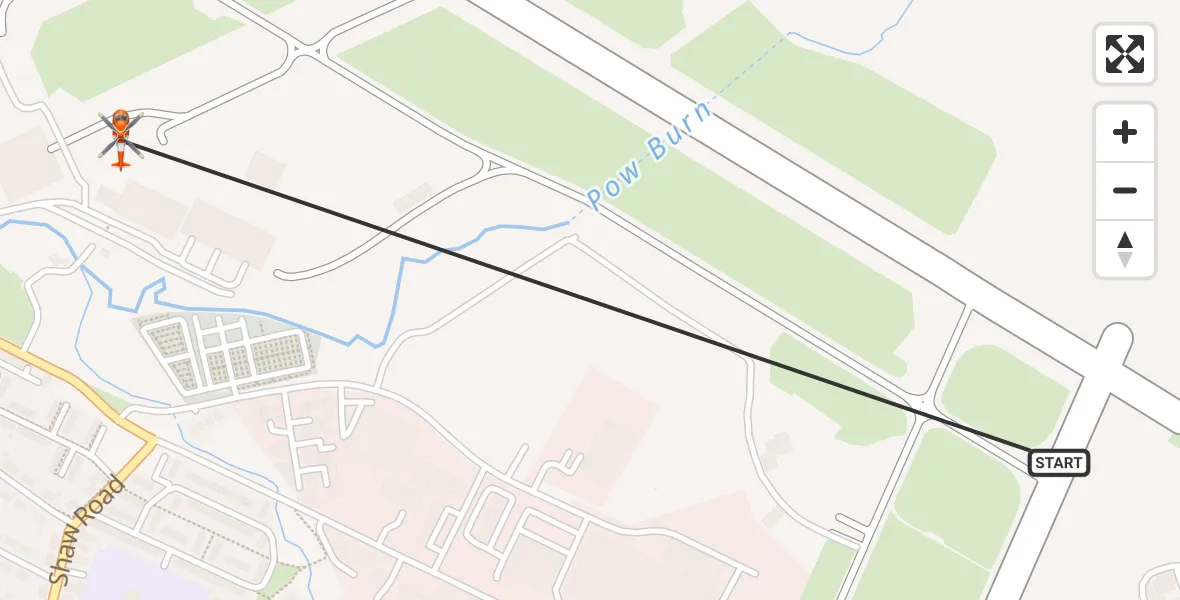 Flight path map showing Coastguard Helicopter route from Glasgow Prestwick Airport to Glasgow Prestwick Airport