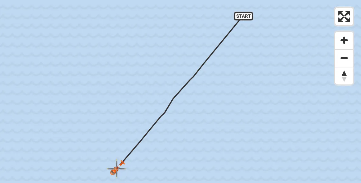 Flight path map showing Coastguard Helicopter route from Inner Seas to Inner Seas