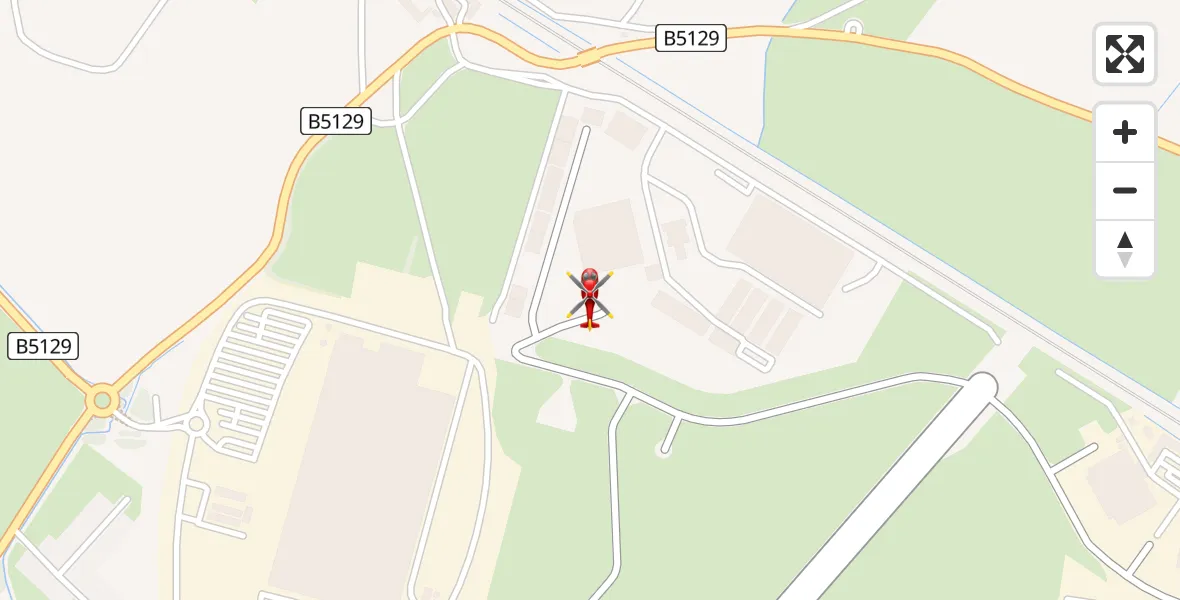 Flight path map showing Air Ambulance Helicopter route from Hawarden Airport to Hawarden Airport