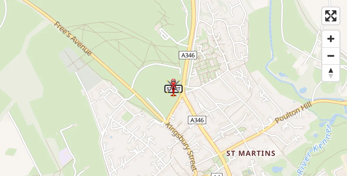 Flight path map showing Air Ambulance Helicopter route from Marlborough to Marlborough