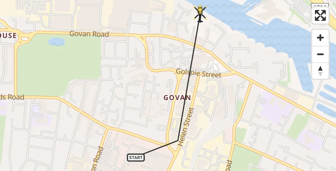 Flight route Police Helicopter Glasgow - Glasgow, 27 March 2026, 17:45