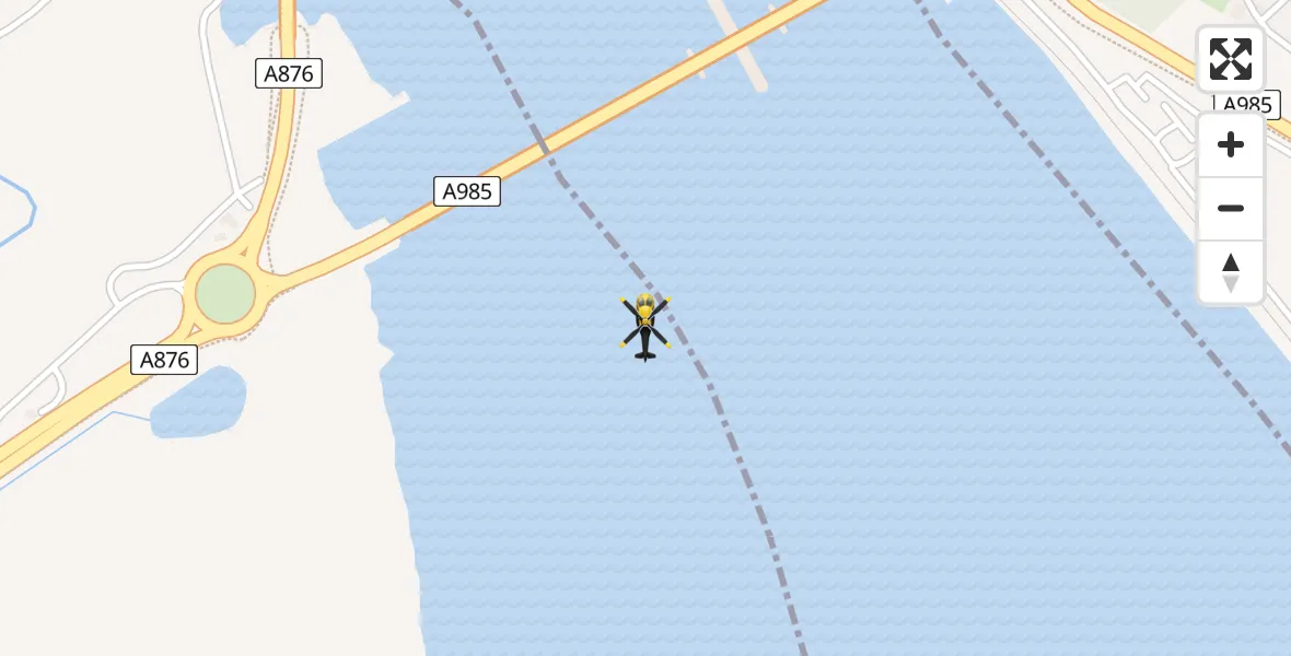 Routekaart van de vlucht: Police Helicopter to North Sea