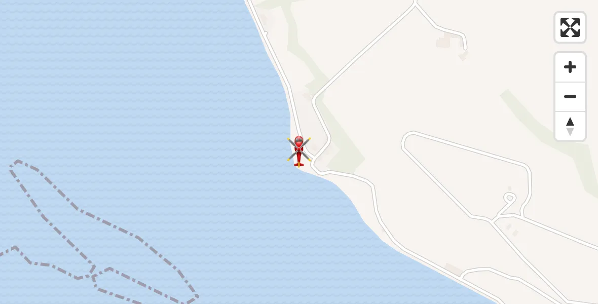 Flight path map showing Air Ambulance Helicopter route from Torryburn to Torryburn