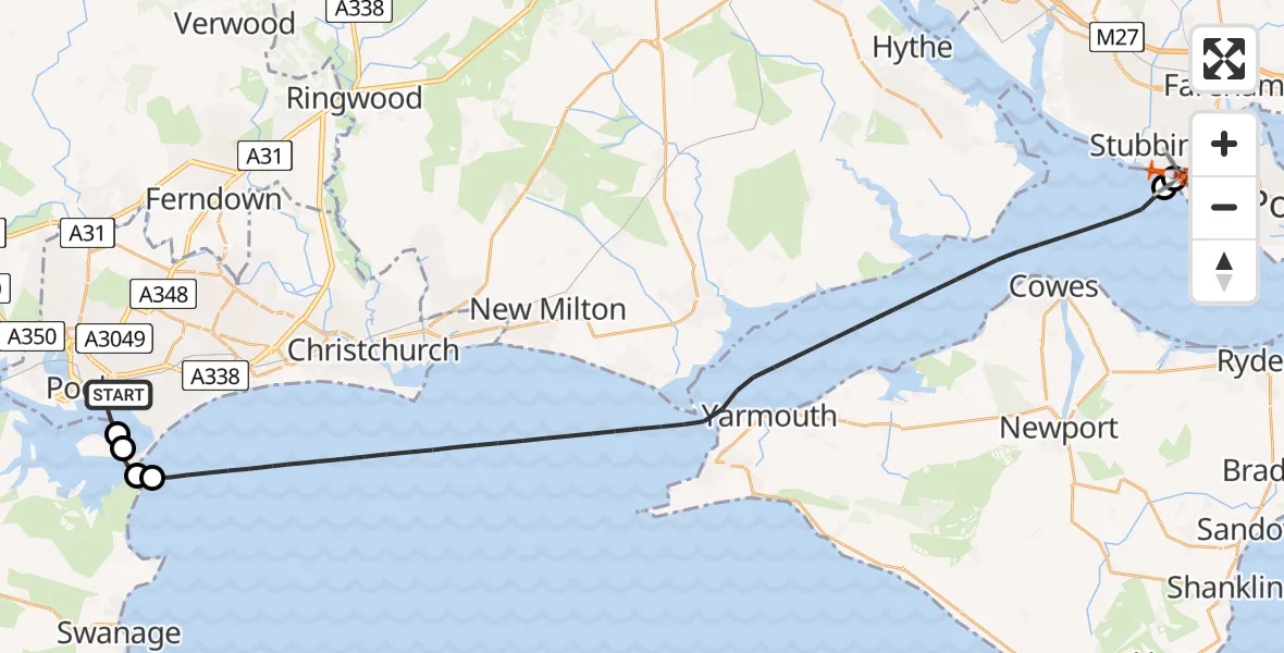 Routekaart van de vlucht: Coastguard Helicopter to Solent Airport