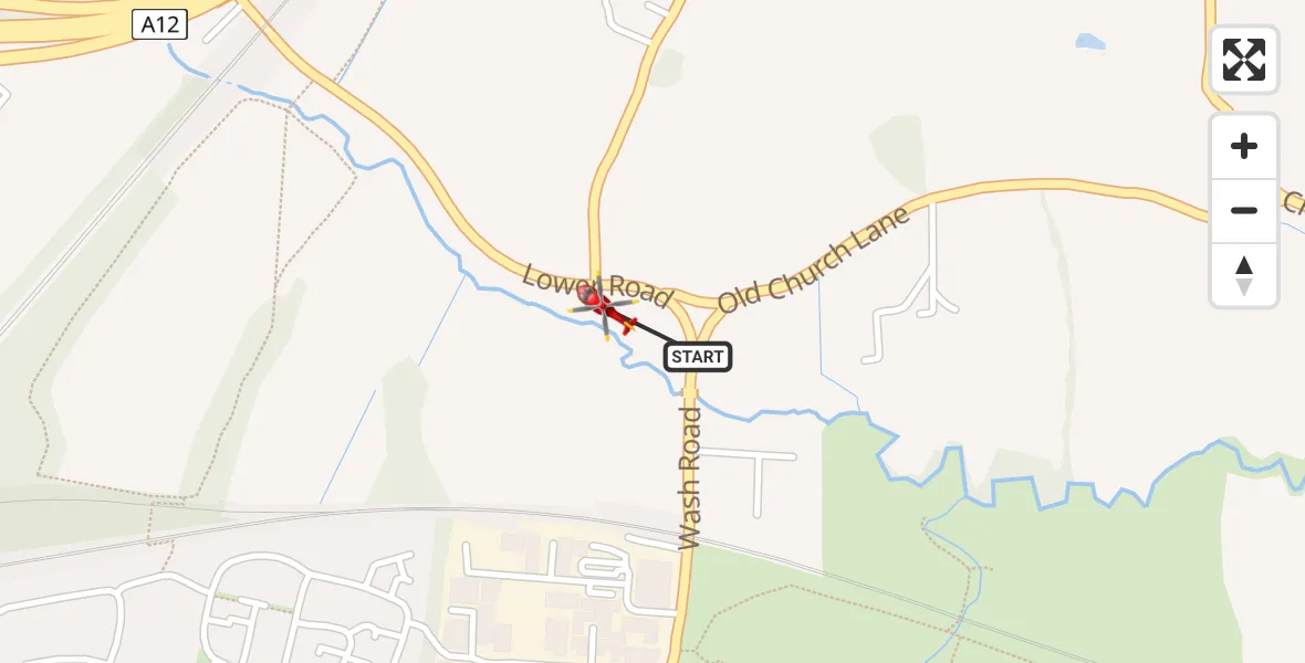 Flight path map showing Air Ambulance Helicopter route from Hutton to Hutton