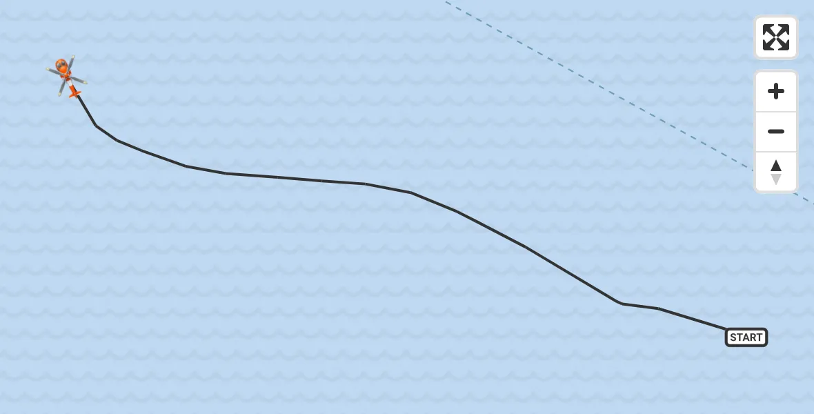 Flight path map showing Coastguard Helicopter route from Inner Seas to Inner Seas