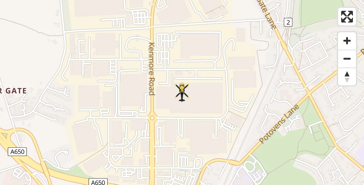 Routekaart van de vlucht: Police Helicopter to Newton Hill, Stephenson Way