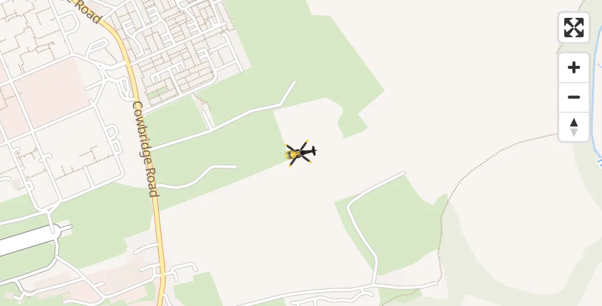 Flight path map showing Police Helicopter route from Flemingston to Flemingston