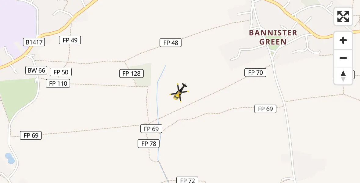 Routekaart van de vlucht: Police Helicopter to Uttlesford