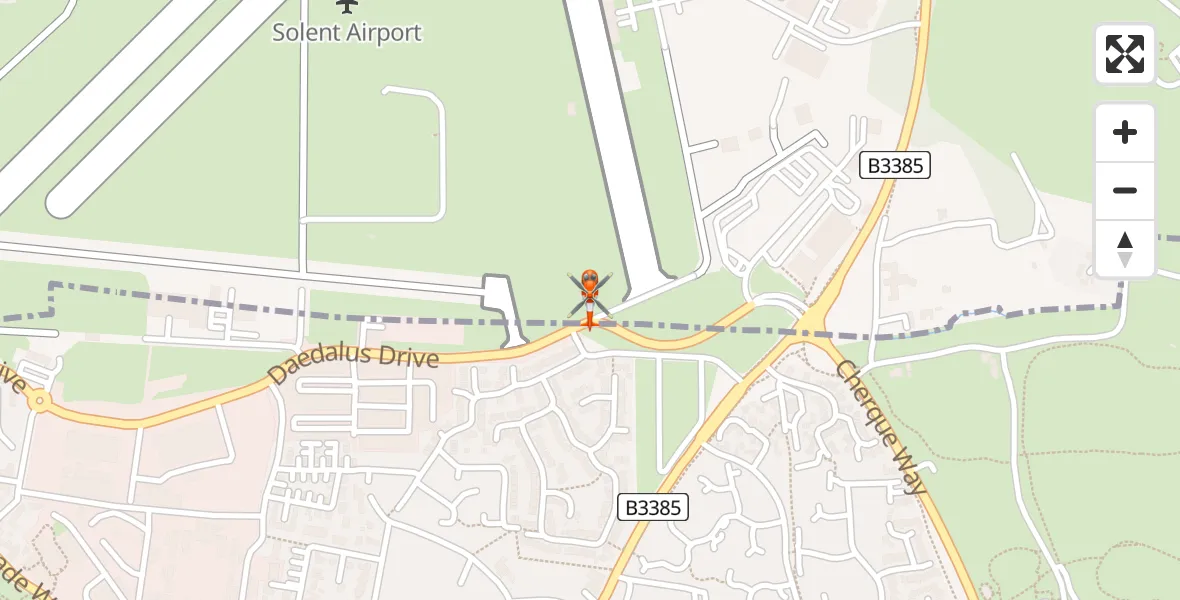 Flight path map showing Coastguard Helicopter route from Solent Airport to Solent Airport